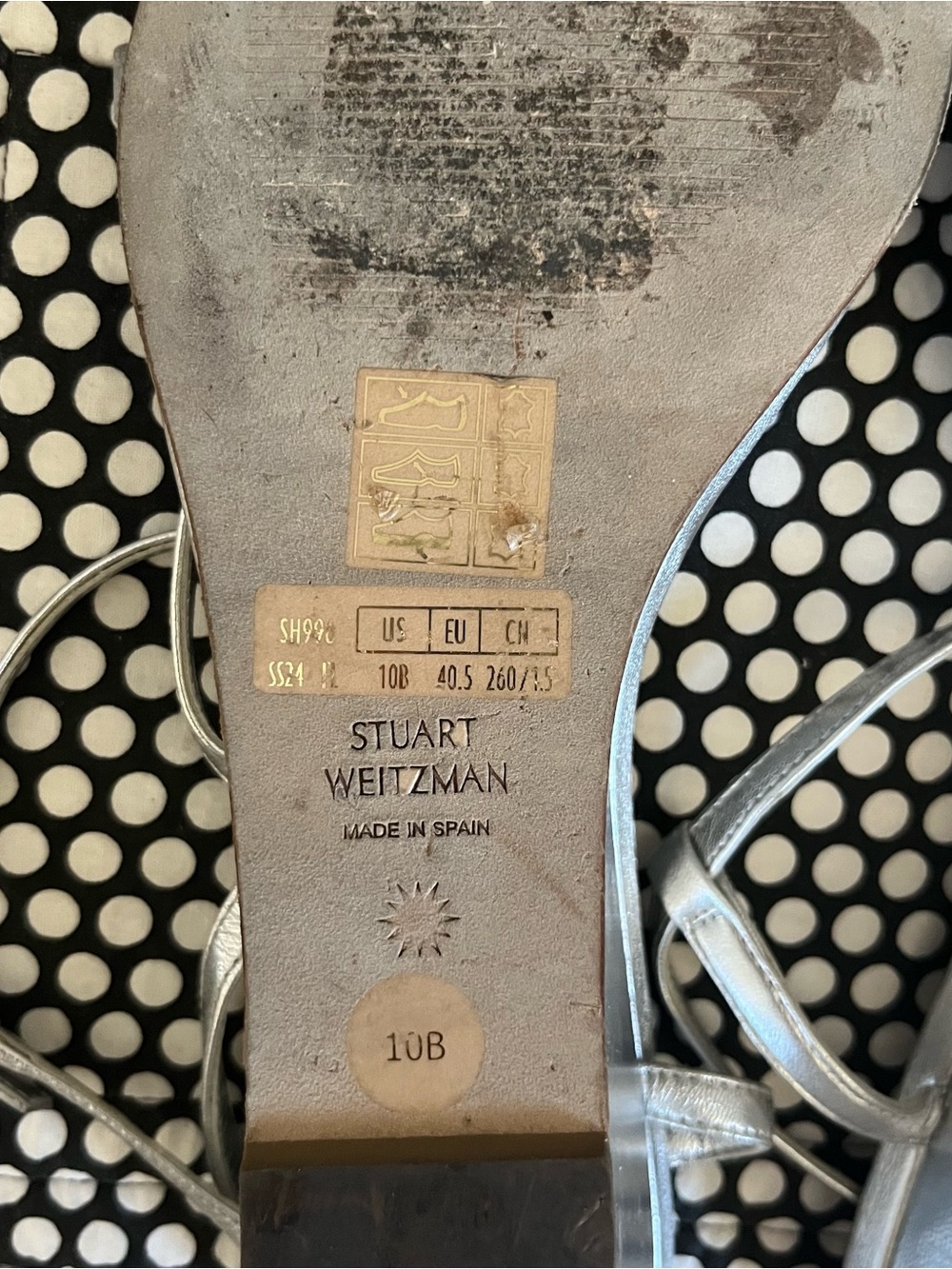 Stuart Weitzman Metallic Silver Wedge Sandals - Picture 2 of 6